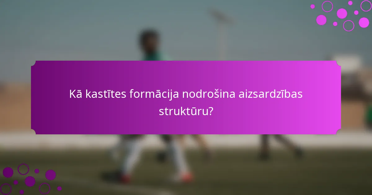 Kā kastītes formācija nodrošina aizsardzības struktūru?