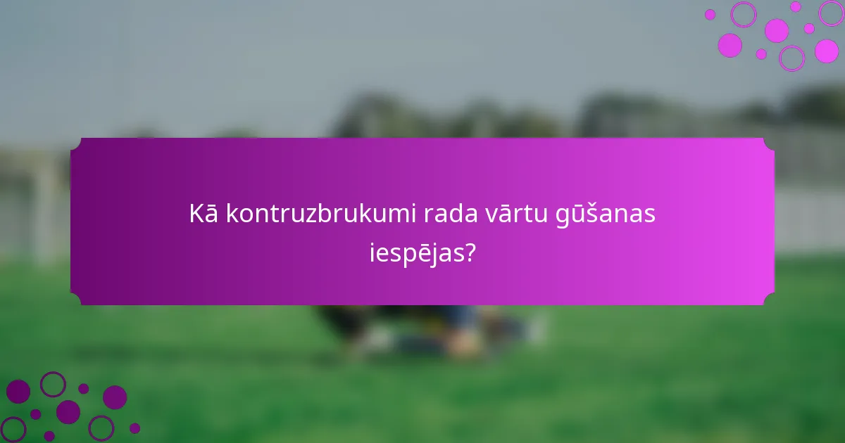 Kā kontruzbrukumi rada vārtu gūšanas iespējas?
