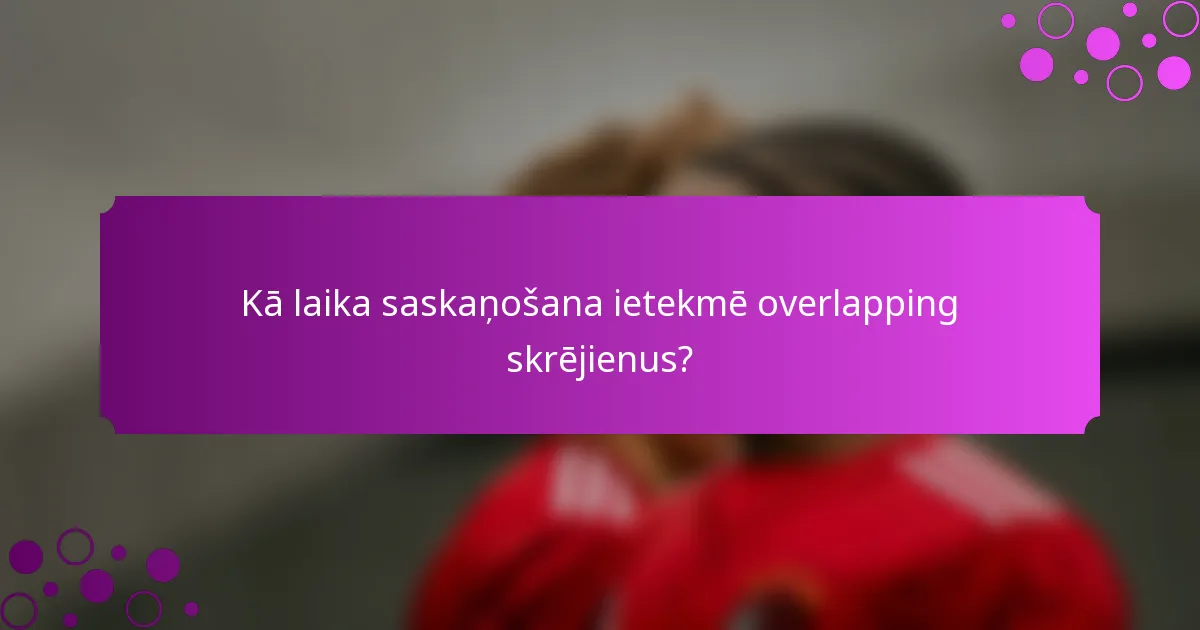 Kā laika saskaņošana ietekmē overlapping skrējienus?
