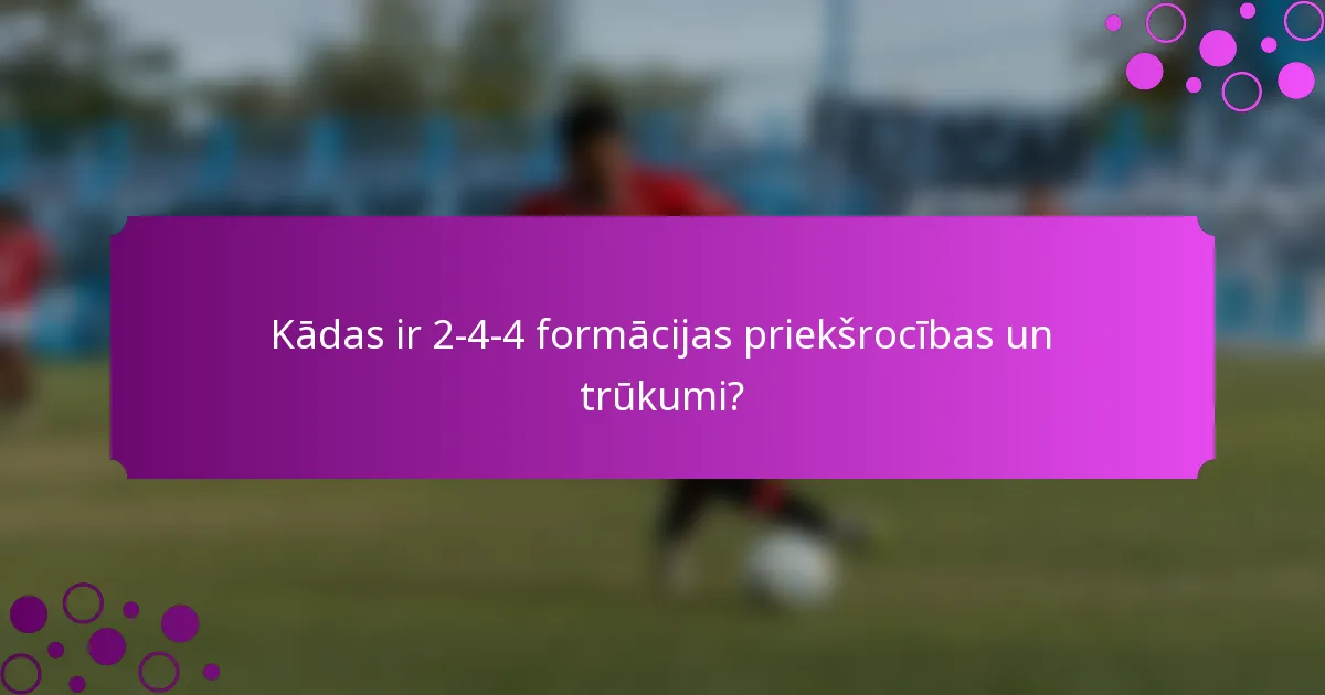 Kādas ir 2-4-4 formācijas priekšrocības un trūkumi?