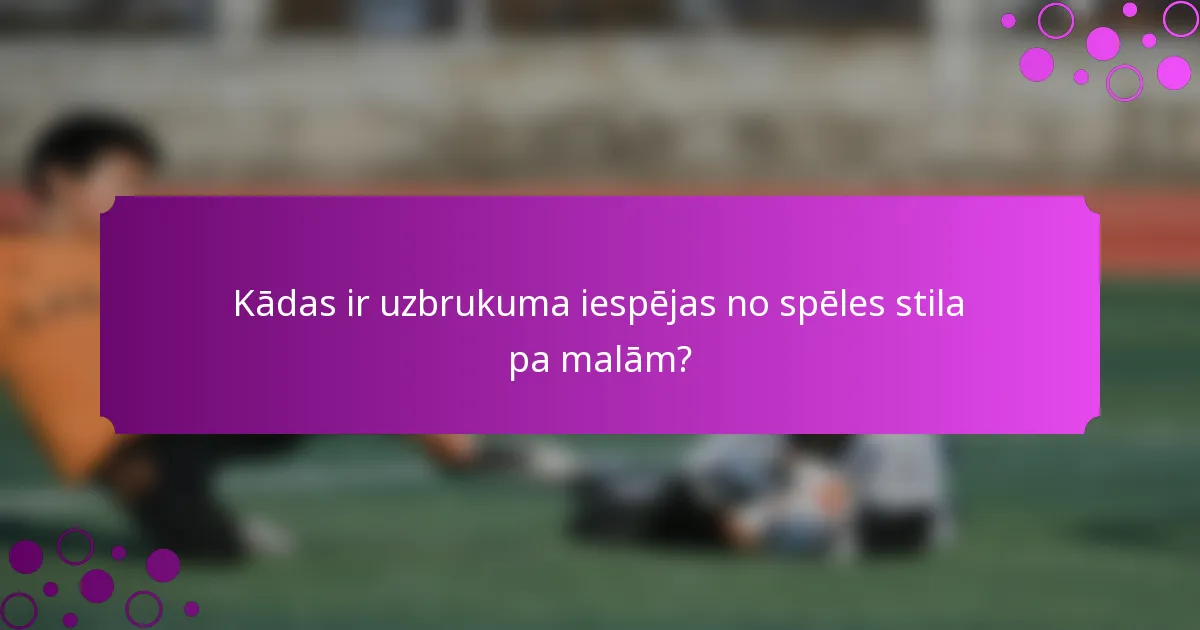Kādas ir uzbrukuma iespējas no spēles stila pa malām?